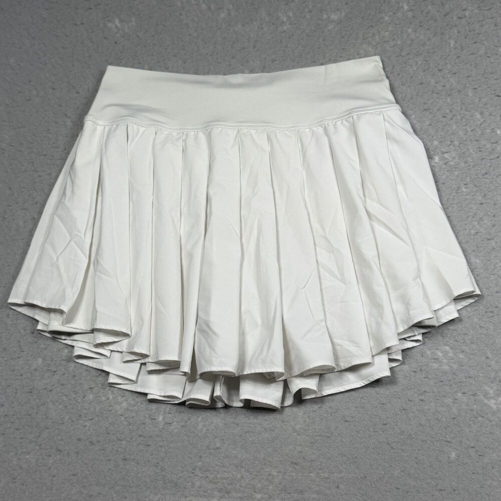 OFFLINE by Aerie Real Me Skirt Size Large Offwhite Pleated Tennis Skort Pockets